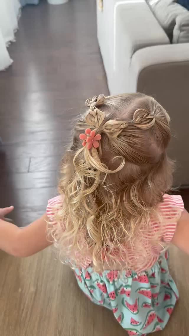 Side Braid Half-Up with Flower Clip
