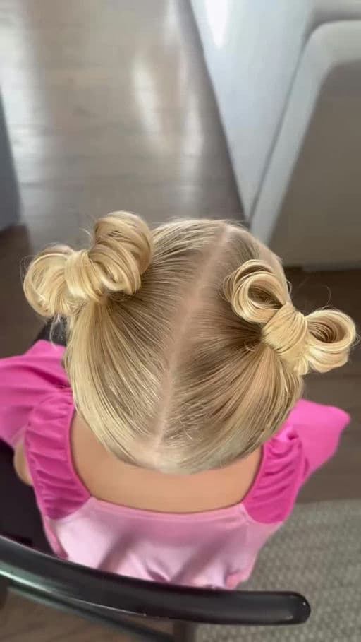 Double Hair Bow Buns