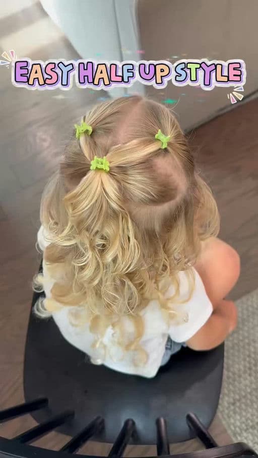 Easy Half-Up with Colored Elastics