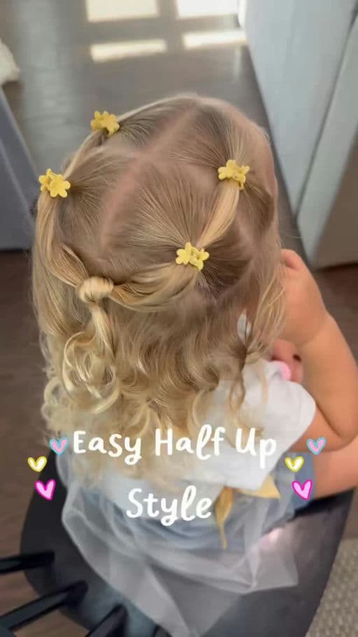 Easy Half-Up with Flower Clips