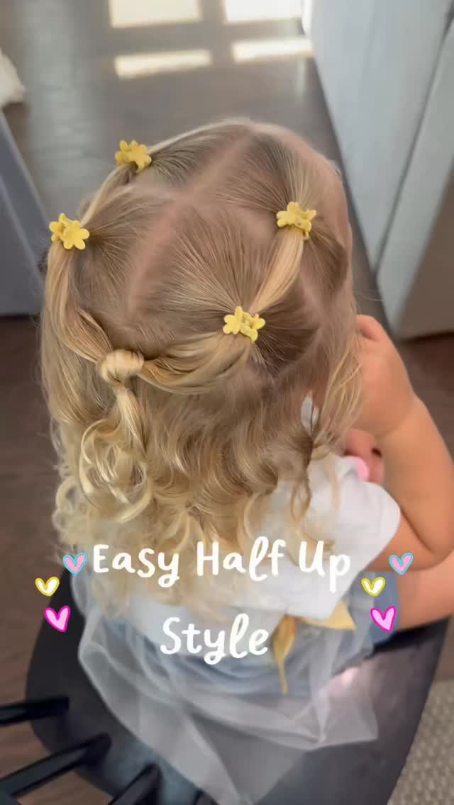 Easy Half-Up with Flower Clips