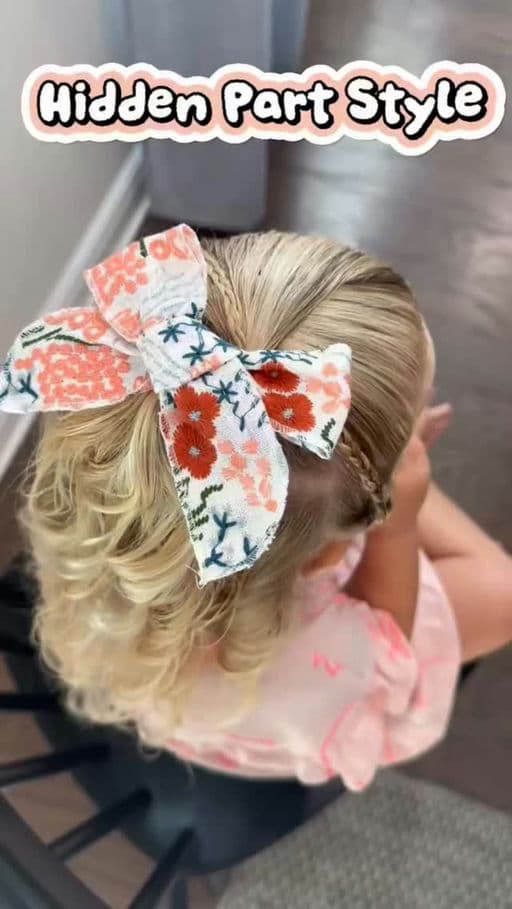 Hidden Part Style with Hair Glitter