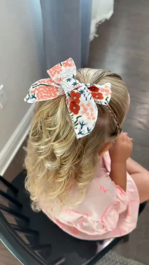 Half-Up with Floral Bow
