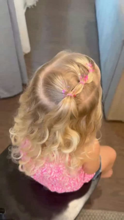 Pink Glitter Half-Up