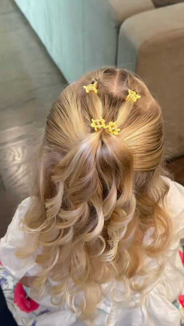 Yellow Flower Clip Half-Up