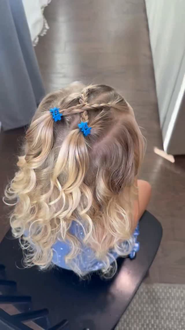 Sunday Side Braid with Flower Clips
