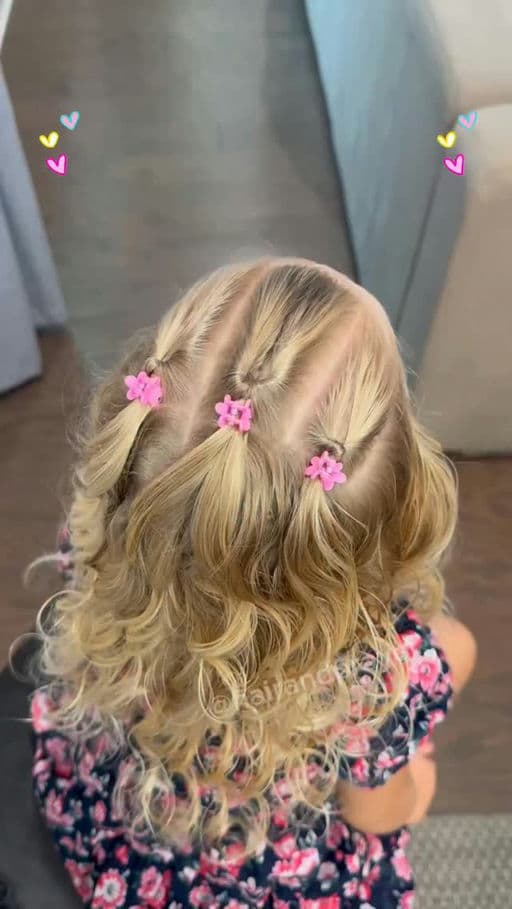 Three Flower Clip Ponies
