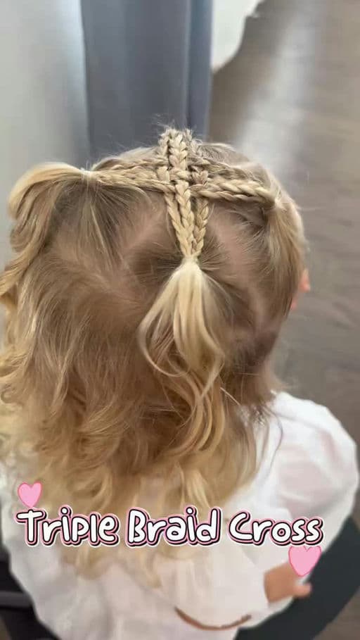 Triple Braid Criss-Cross Half-Up